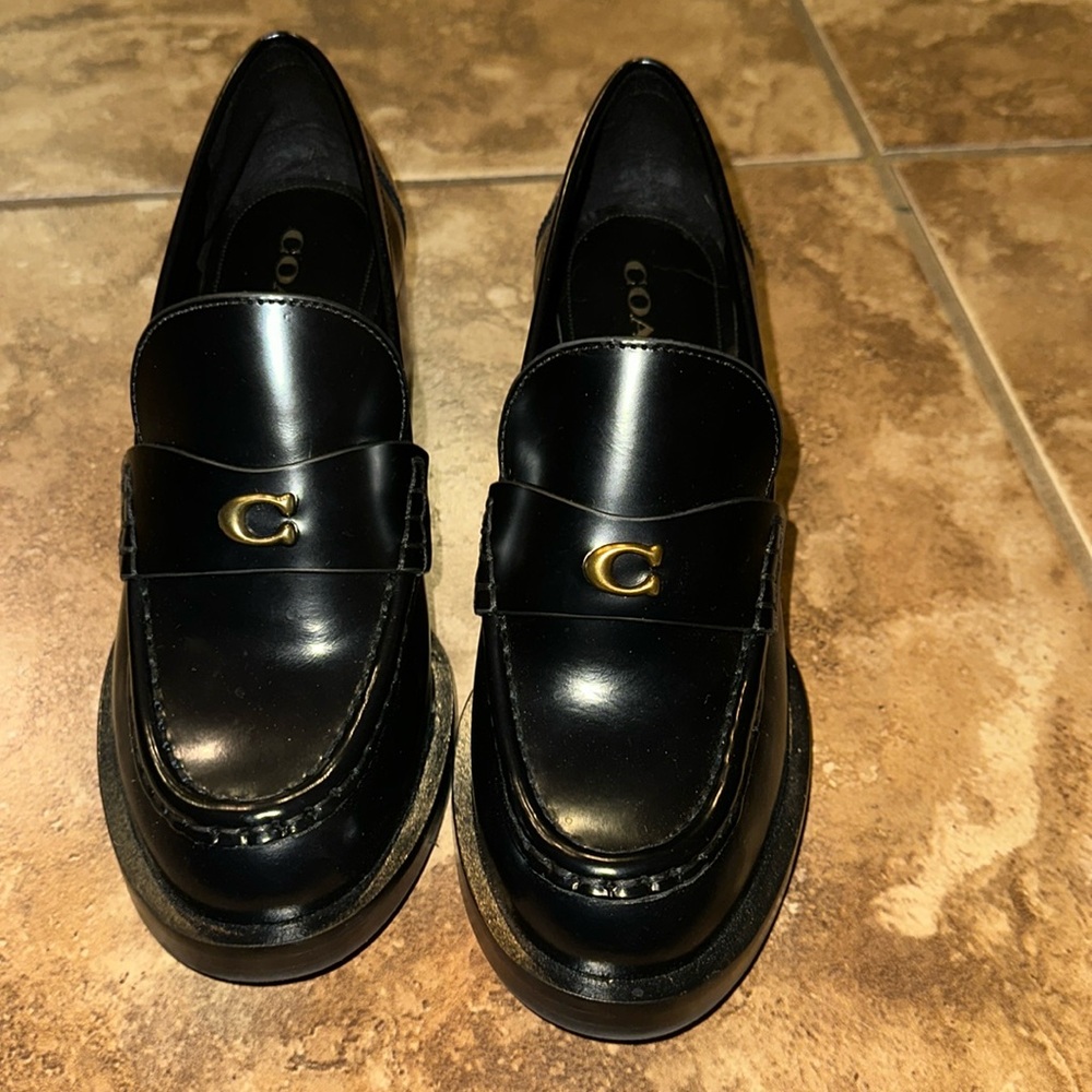 Black Flats with Chunky Sole and Rounded Toe new wore once!!